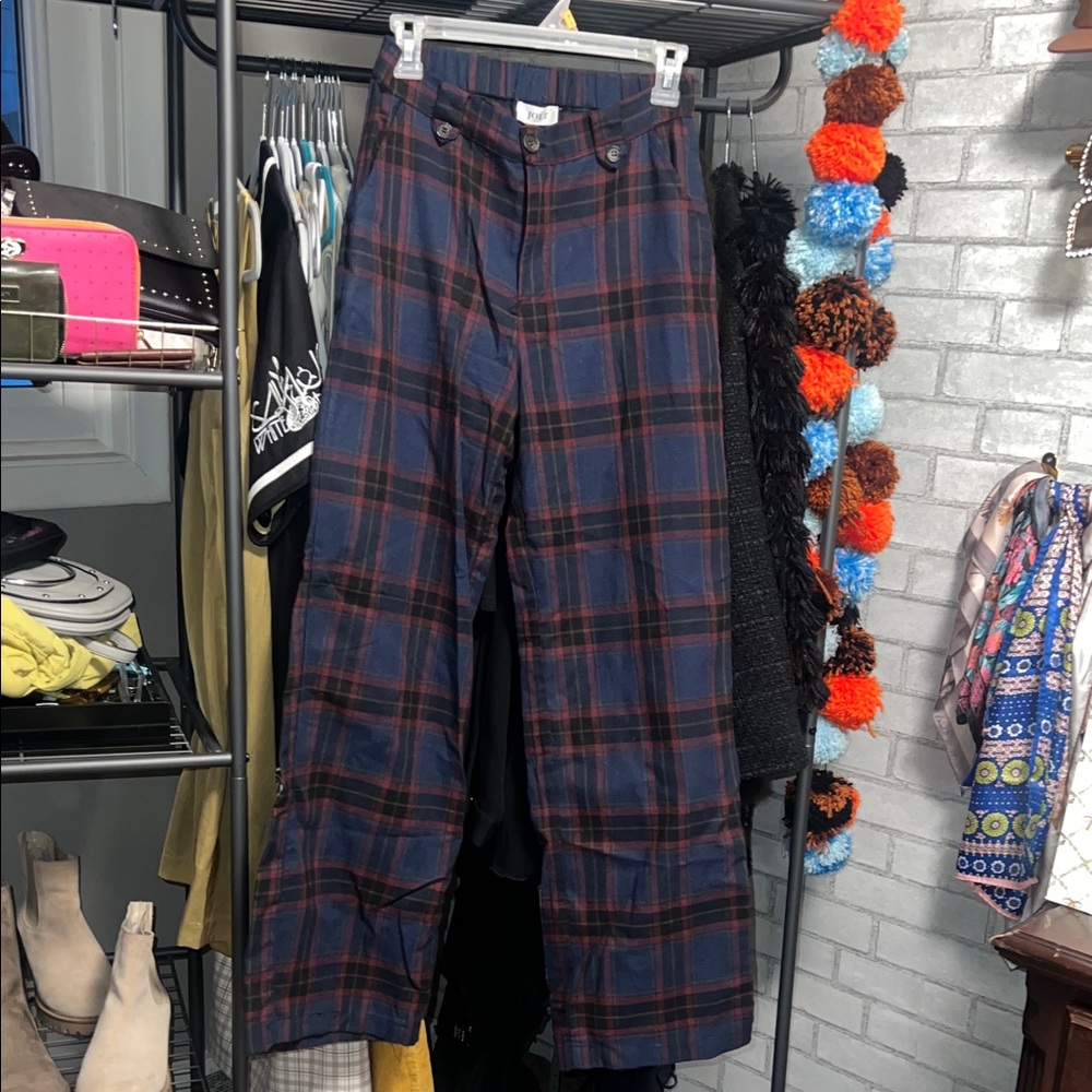 Men's Plaid Pants - Navy and Red